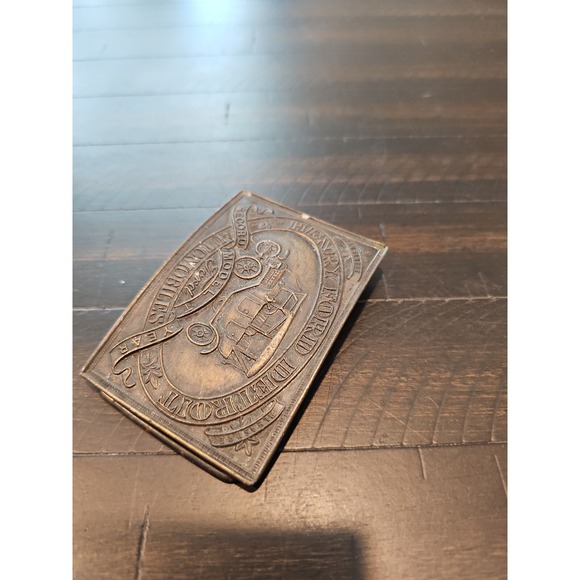 Henry Ford Vintage Belt Buckle Detroit Bronze Model T - Picture 4 of 6